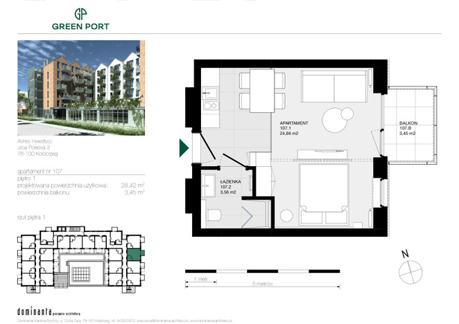 Mieszkanie w inwestycji GREEN PORT APARTAMENTY, Kołobrzeg (gm.), 28 m² | Morizon.pl | 8774