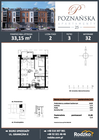 Mieszkanie w inwestycji Apartamenty Poznańska 25, Bydgoszcz, 33 m² | Morizon.pl | 5505