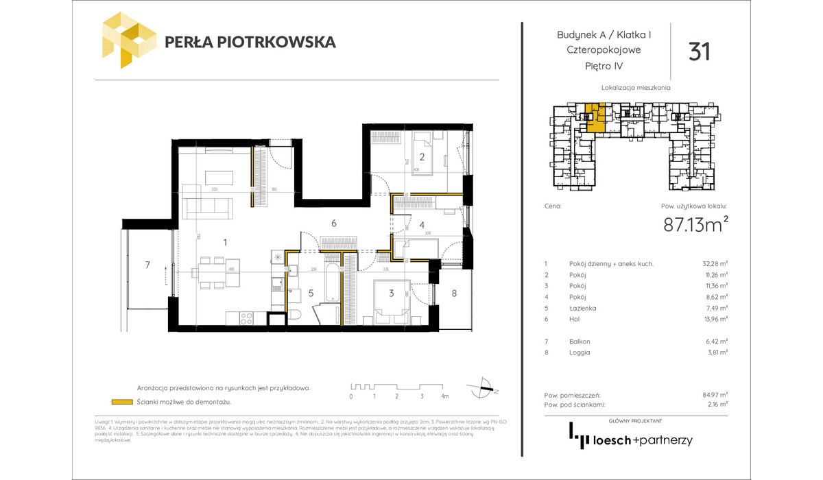 Mieszkanie w inwestycji Perła Piotrkowska, Łódź, 87 m² | Morizon.pl | 9541