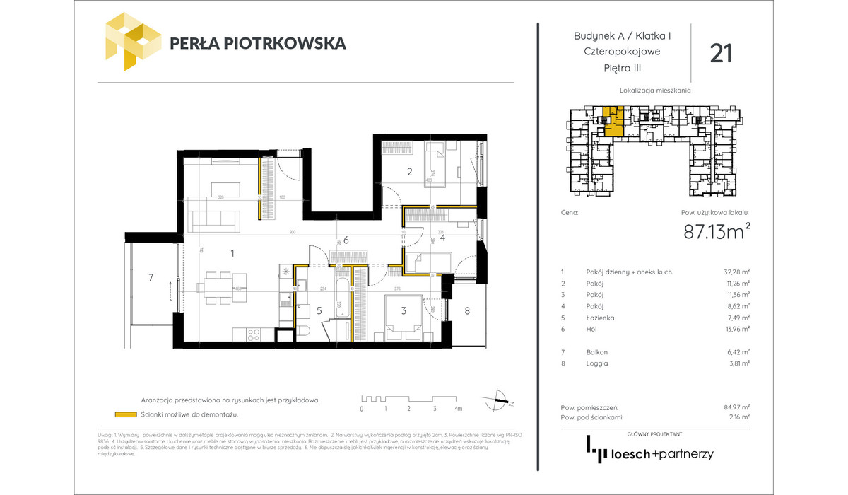 Mieszkanie w inwestycji Perła Piotrkowska, Łódź, 87 m² | Morizon.pl | 9518